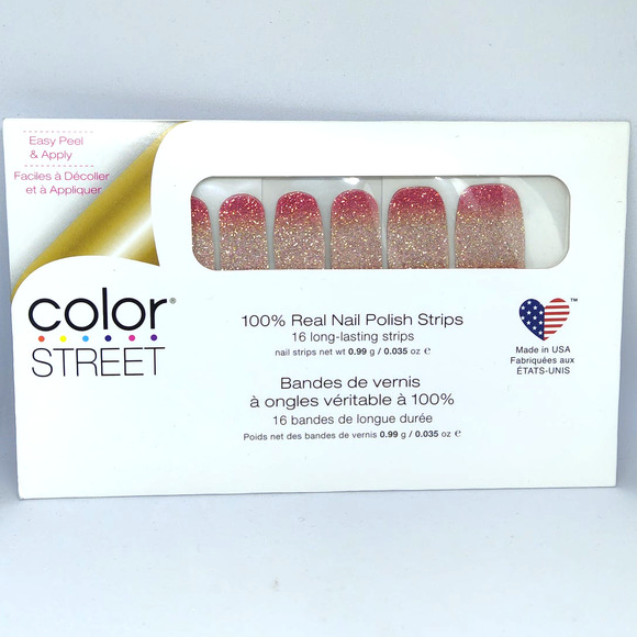 Color Street Other - Color Street dry Nail polish strips Coral bay gold pink peach glitter ombre